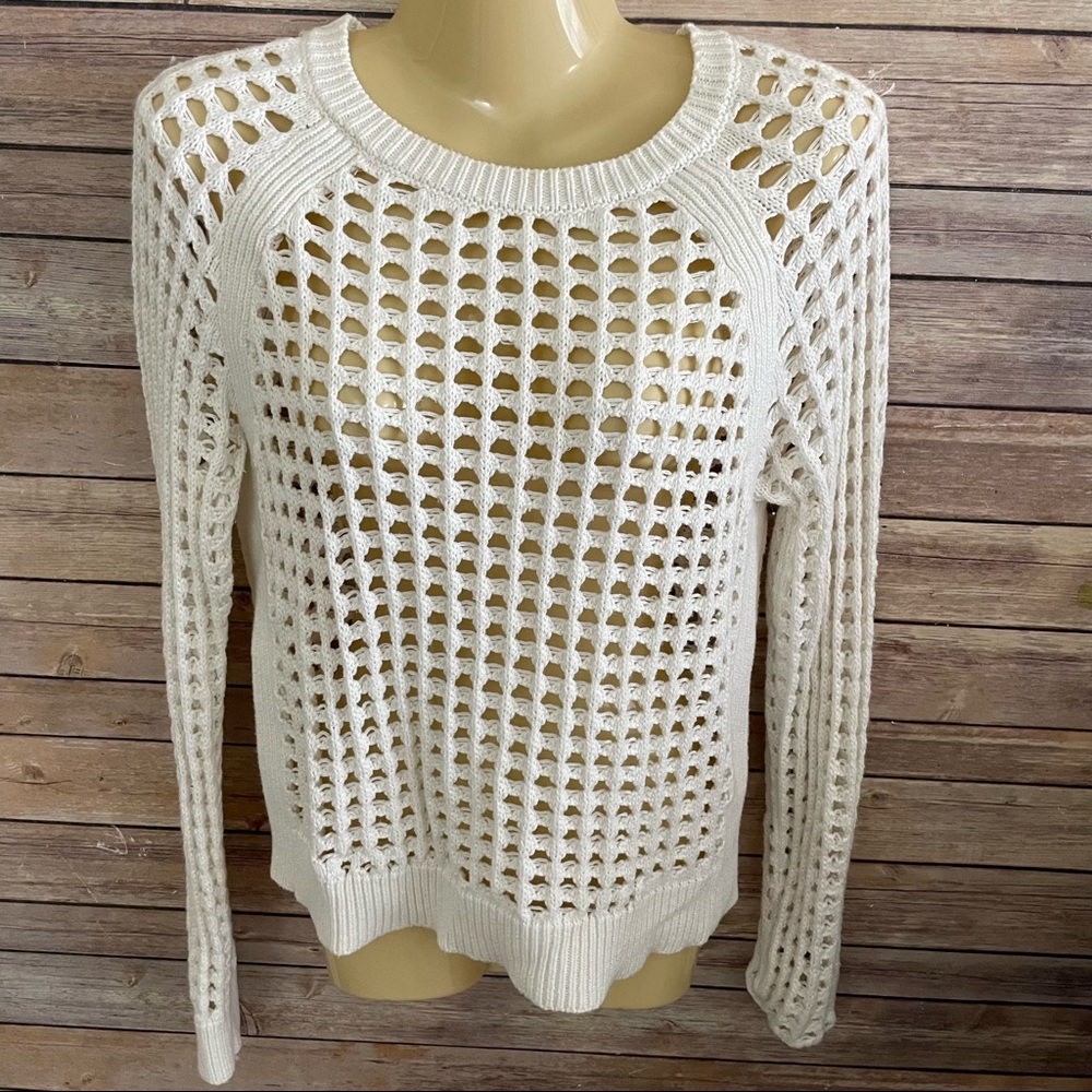 Bailey 44 White Open-Knit Sweater